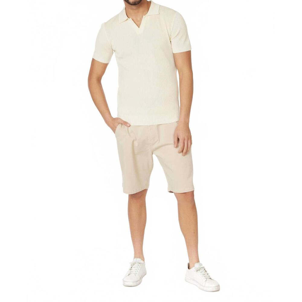 NEW HAWKS BAY men's twill summer stretch 4 pocket chino shorts in beige